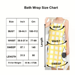 Cartoon Animal Pattern Bath Towel - Microfiber Bath Skirt for Adults