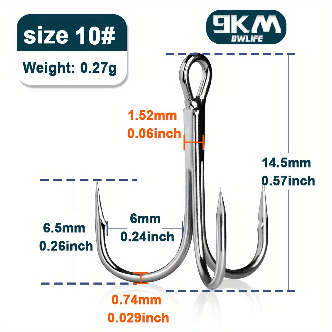 9KM High Carbon Steel Fishing Hooks - Corrosion Resistant & Ultra Strong