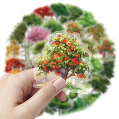 YIIMANNER 50pcs Forest Plant Landscape PET Stickers for Scrapbook
