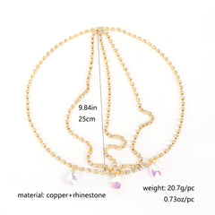 Boho Rhinestone Head Chain Bride Hair Jewelry
