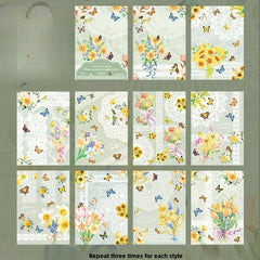 30pcs Vintage Flower Butterfly Paper Retro Lace Journal Collage Background
