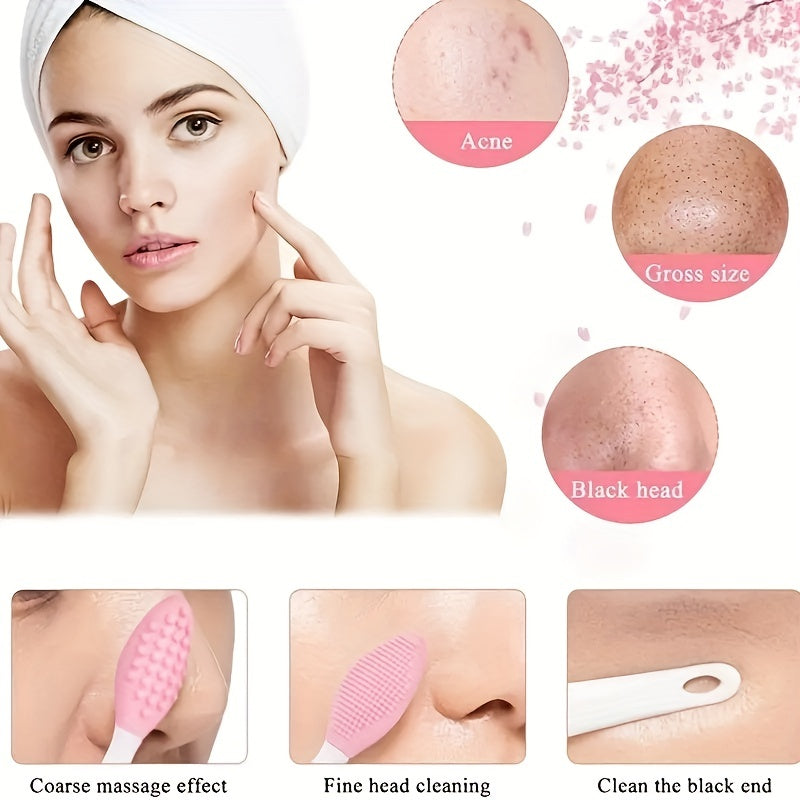 Silicone Nose & Head Brush Double Sided Soft Exfoliating DIY Facial Skin Care