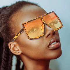 Flat Frame Oversized Sunglasses for Women