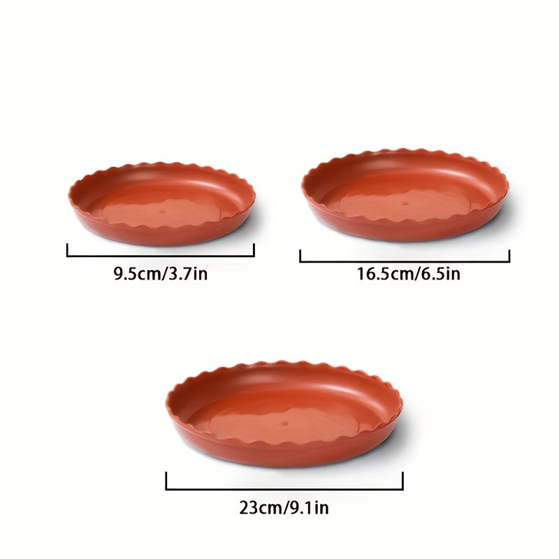 5pcs Plastic Planter Drain Trays for Patio Lawn & Garden