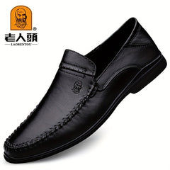LAORENTOU Men's Leather Stitching Oxford Dress Shoes