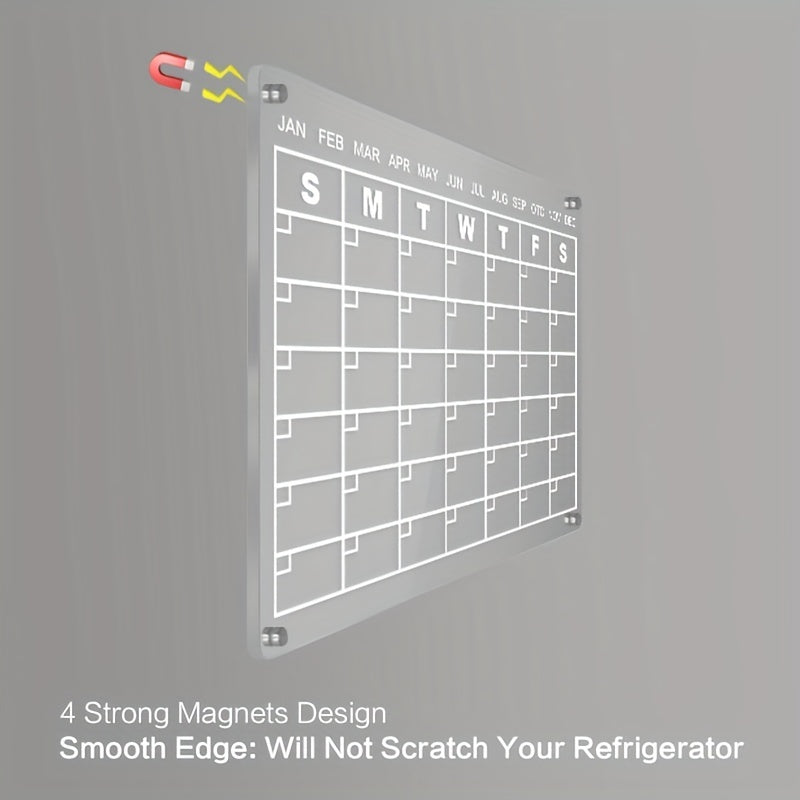 2pcs Magnetic Acrylic Dry Erase Board Week/Month Plan Message Display