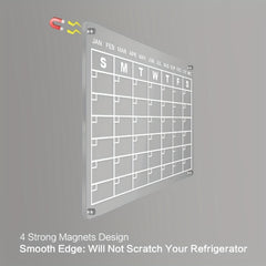 2pcs Magnetic Acrylic Dry Erase Board Week/Month Plan Message Display