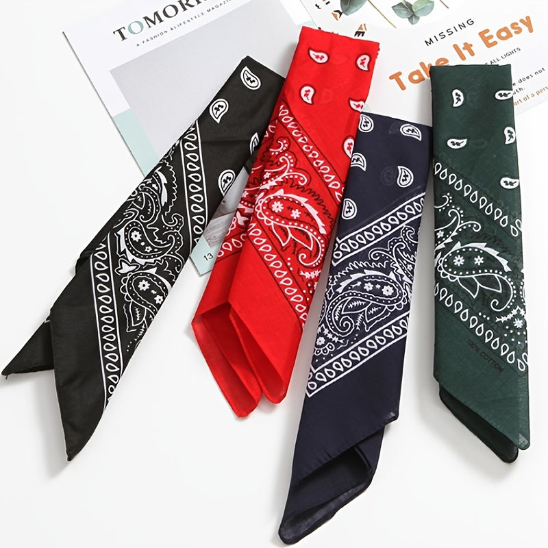 Unisex Vintage Bandana Headband Double Sided Hair Scarf Paisley Hair Accessories