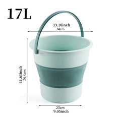 17L Folding Bucket Outdoor Fishing Bucket Portable Thickened Plastic Bucket
