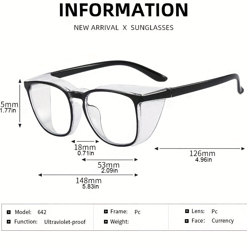 Anti Fog Safety Clear Lens Glasses For Men Women Casual Jelly Frame