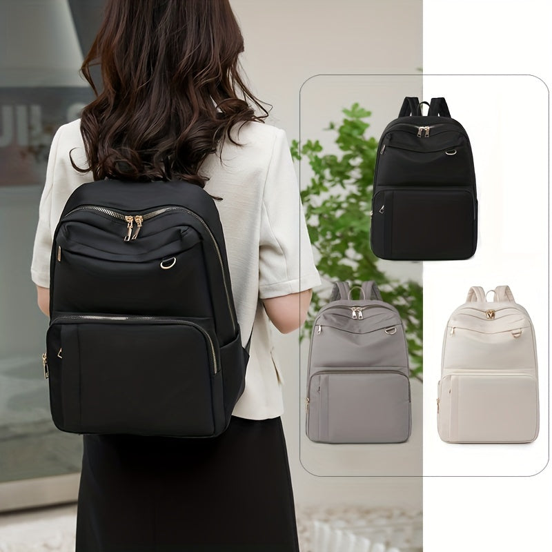 Preppy Style Nylon Laptop Backpack for Travel & Work