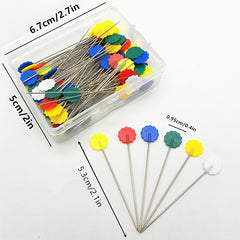 50pcs Patchwork Fixing Needle Quilting Pins Heart & Flower Shaped Pin