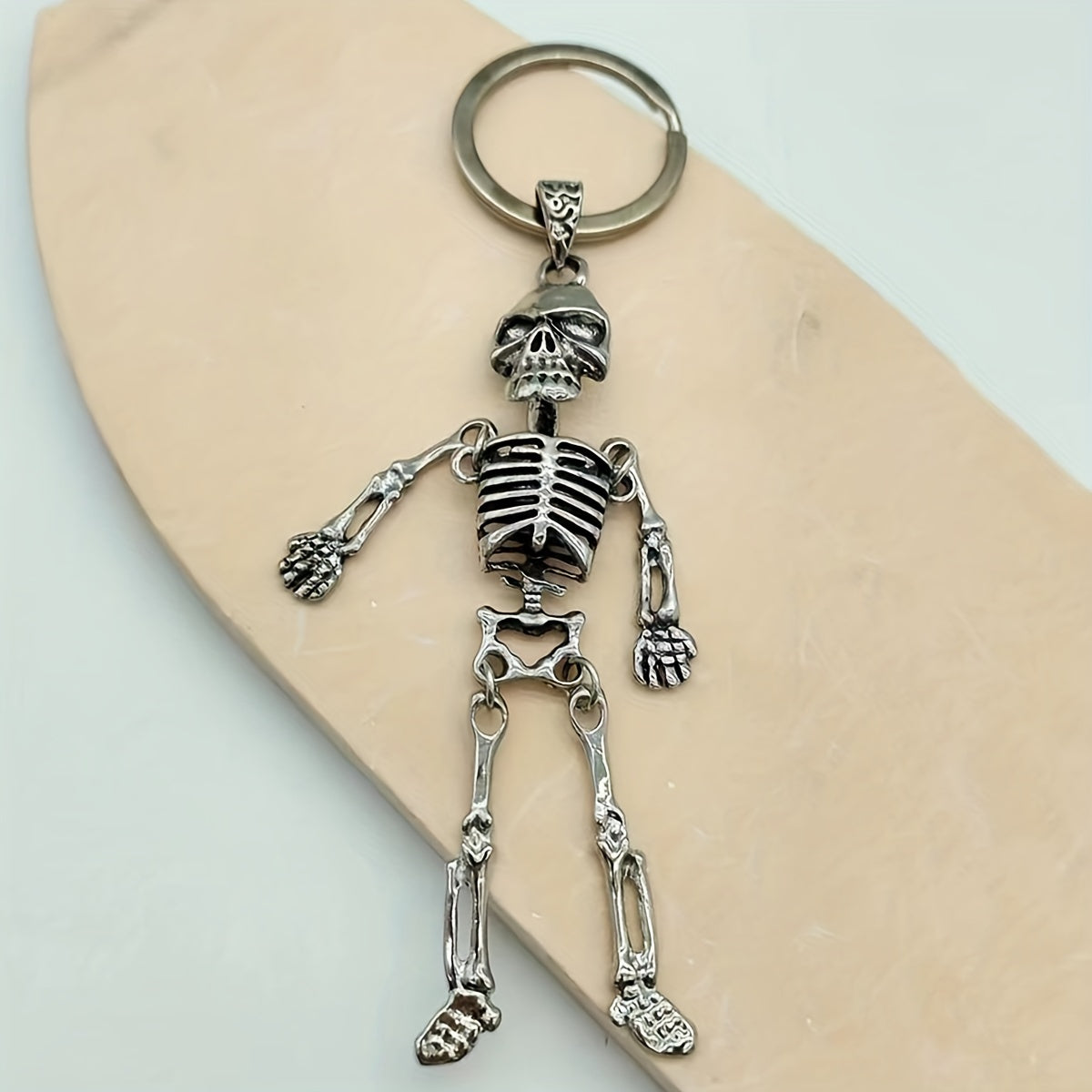 Silver Skeleton Keychain Bag Pendant For Men