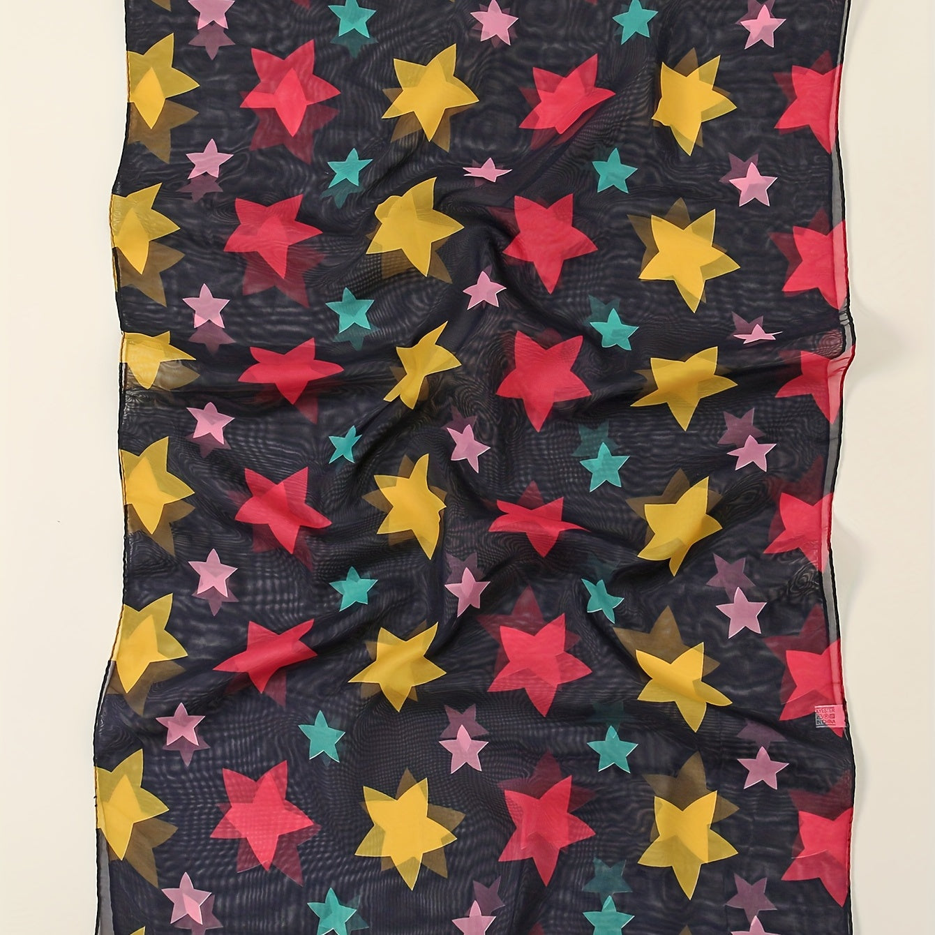 Pentagram Print Chiffon Scarf Lightweight Windproof Shawl