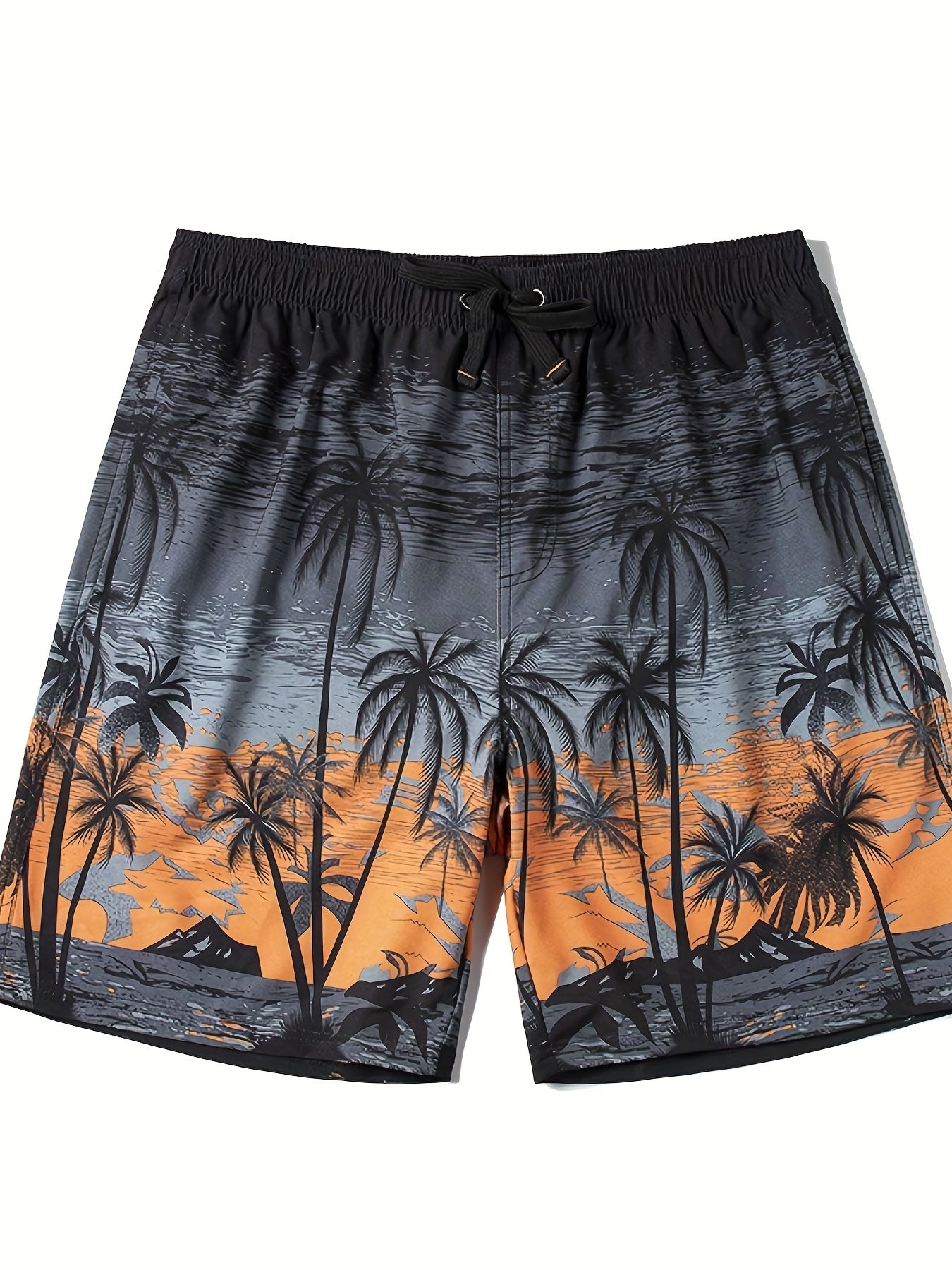 Palm Trees Tie Dye Gradient Print Shorts Summer Pool Beach Lounge Shorts