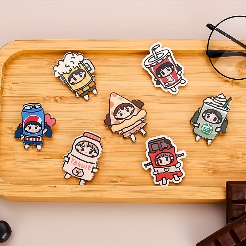 13pcs Cartoon Acrylic Pin Badges for Clothes Backpacks Hats