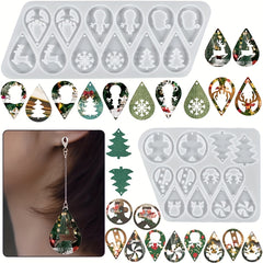 2 Pack Christmas Silicone Molds for Resin Earrings DIY Casting