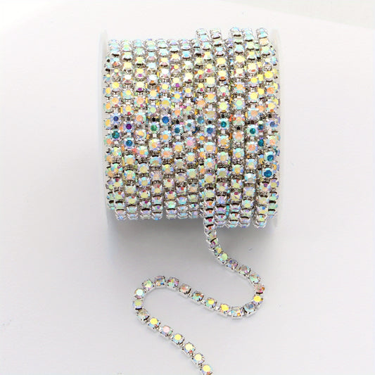 12 Claws Rhinestone Chain for DIY Nail, Shoe, Headwear - 48 Inches