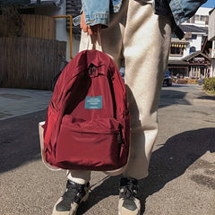 Preppy Style Laptop Backpack with Patch Decor