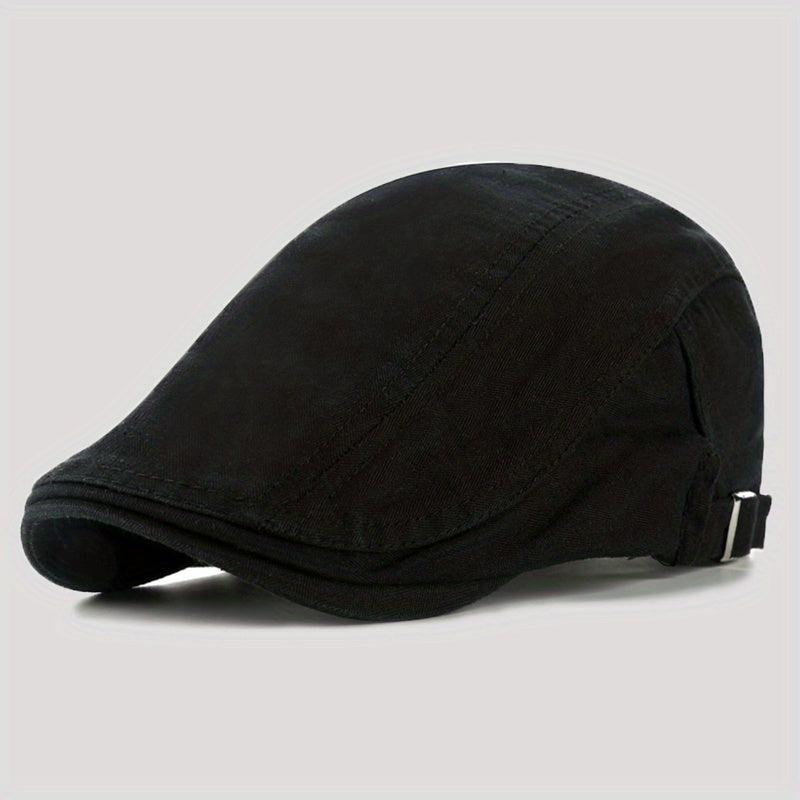 Solid Men's Casual Beret Vintage Visor Cap For Men