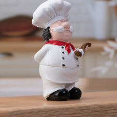 Chef Drinking Soup Collectible Dolls Decor Ornament