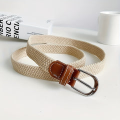 Men's Elastic Nylon Sport Braided Belt No Holes Waist Belt