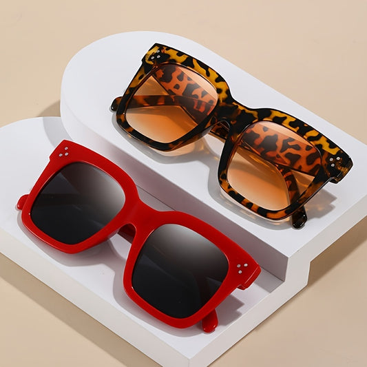 Boho Square Sunglasses for Women with Case