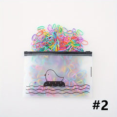 1500pcs Colorful Rubber Hair Tie for Girls