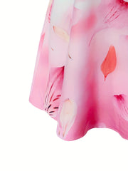 Plus Floral Print Tank Dress with Pockets