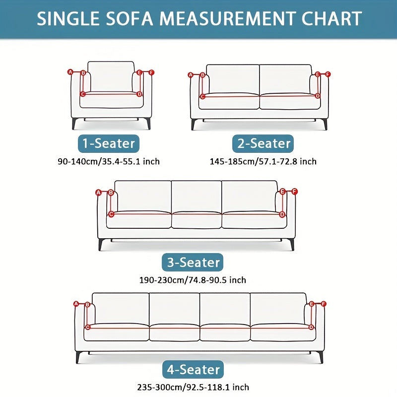 Non-slip Elastic Sofa Slipcover, Solid Couch Cover Furniture Protector