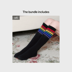 Colorful Striped Knit Socks for Girls