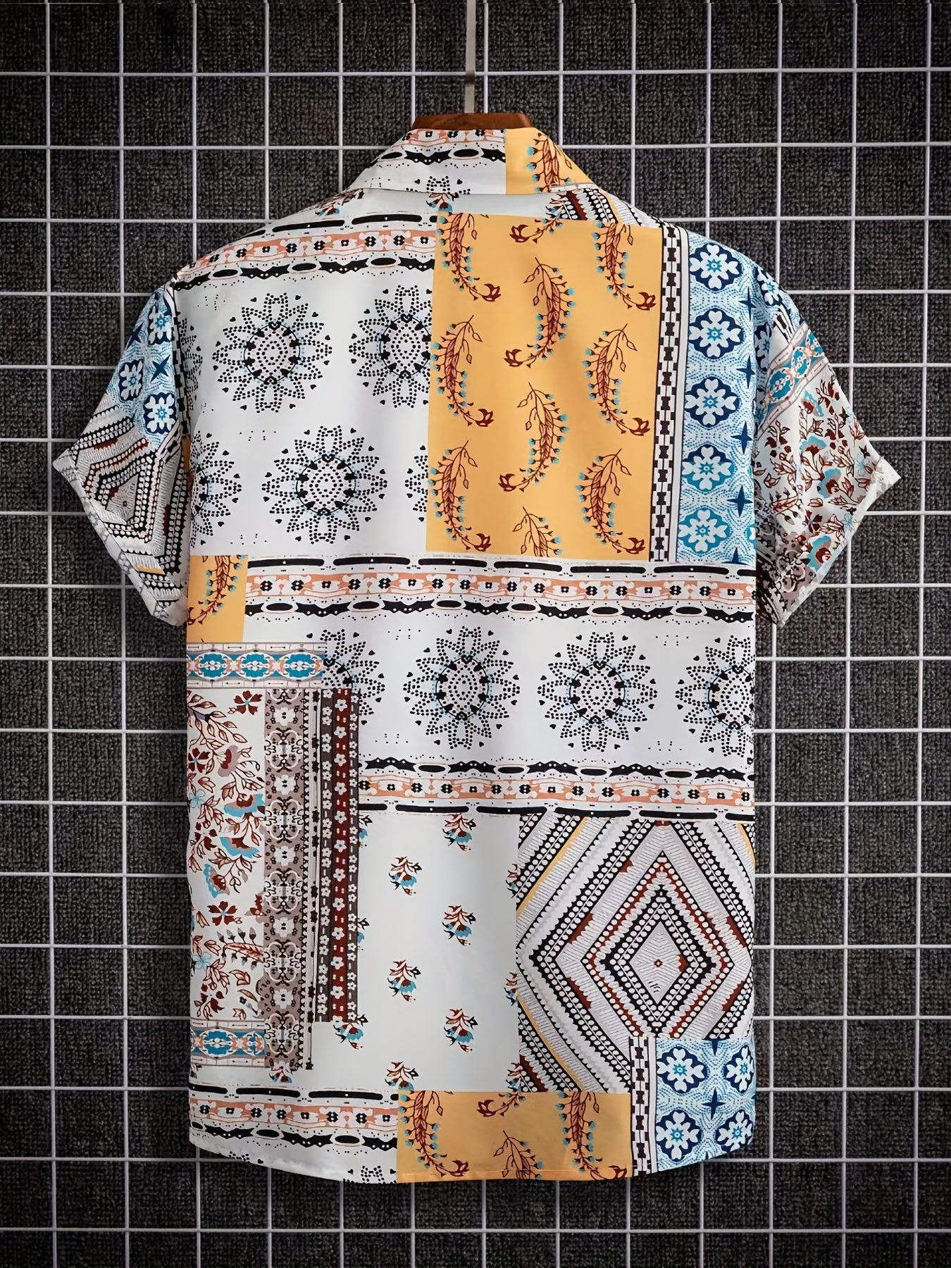 Hawaiian Style Print Men's Casual Short Sleeve Shirt for Summer Vacation