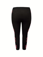  Santa Claus Print High Rise Leggings