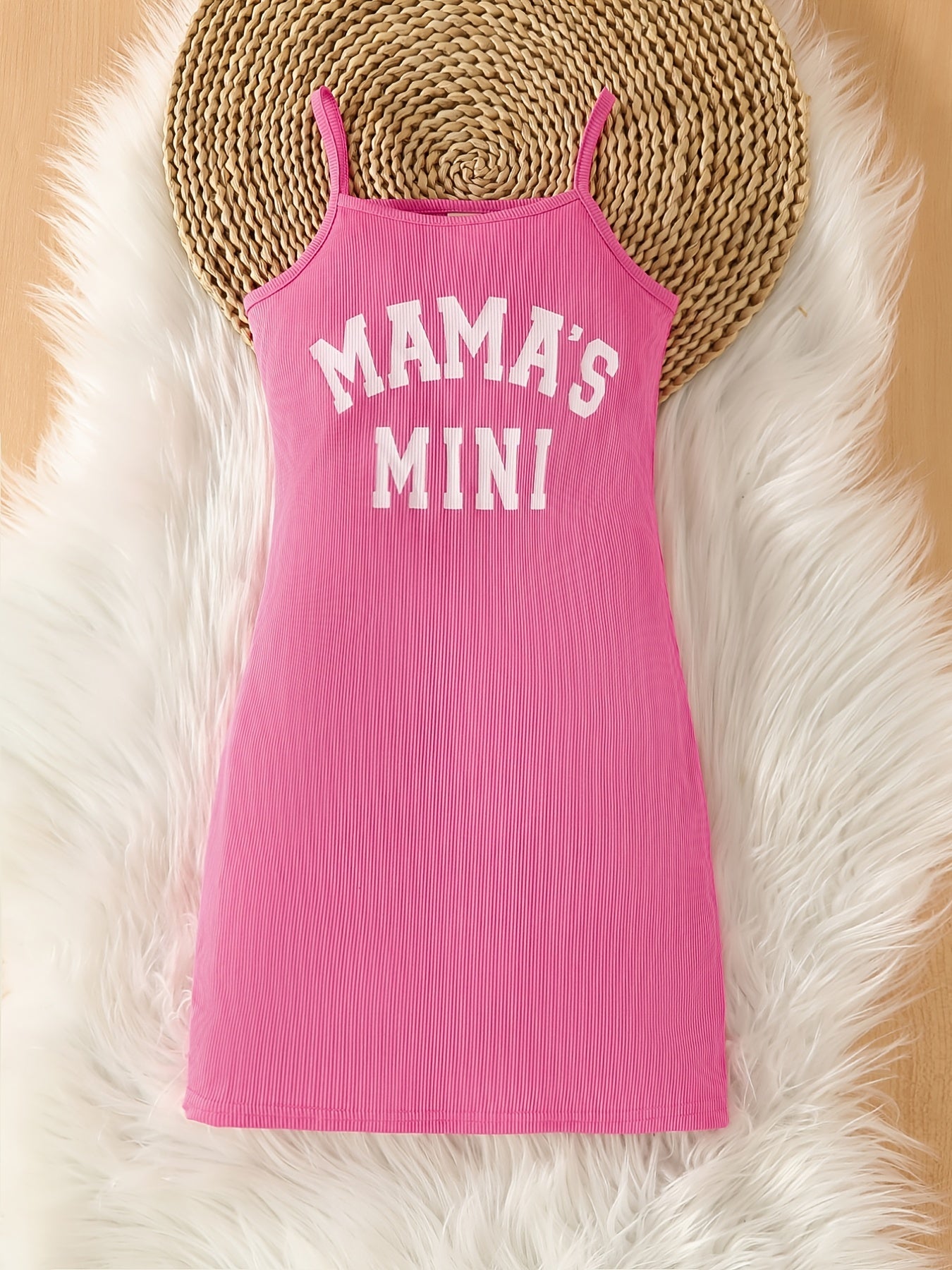 Ribbed Knit ''Mama's Mini'' Bodycon Cami Dress for Summer