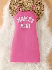 Ribbed Knit ''Mama's Mini'' Bodycon Cami Dress for Summer