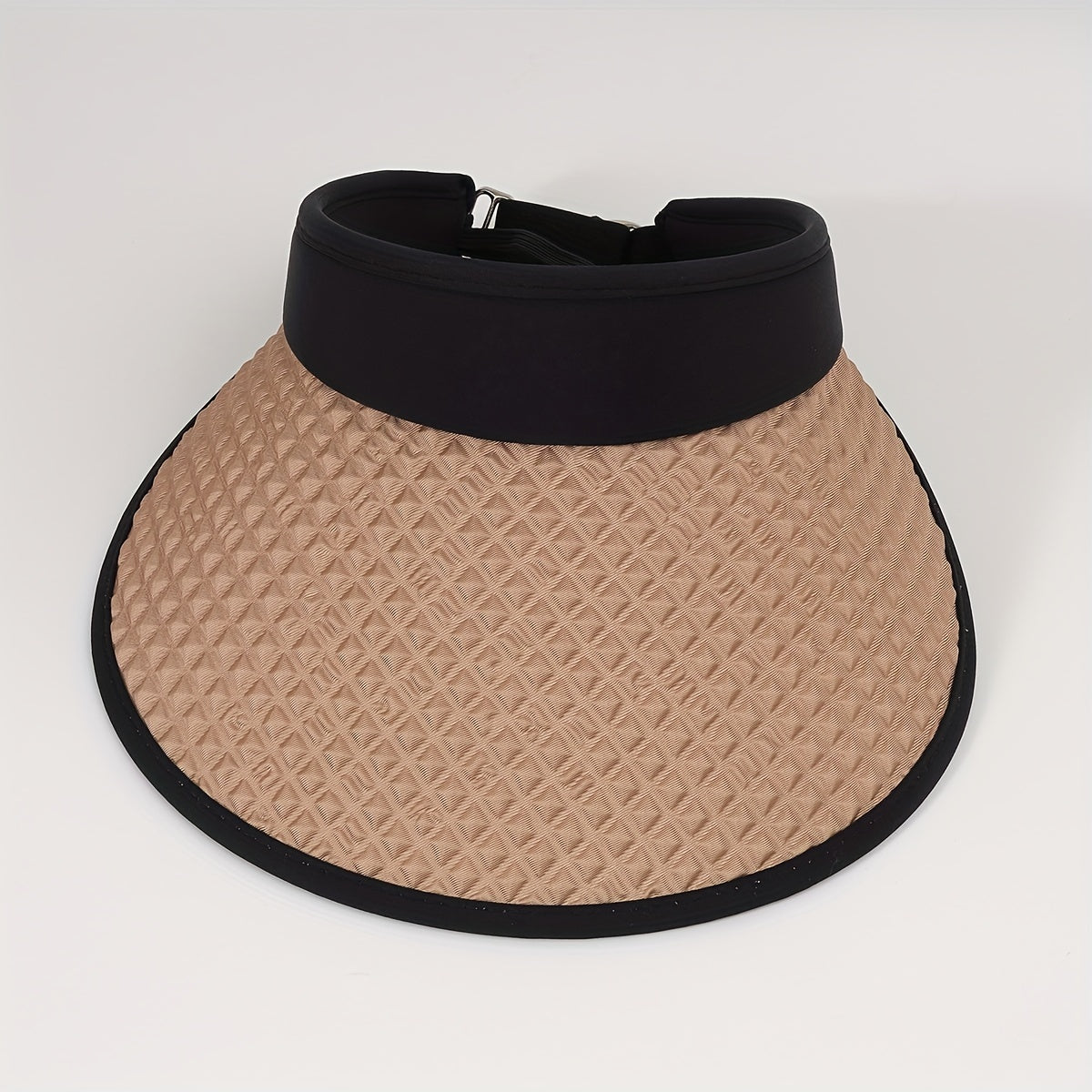 Embossed Visor Hat Wide Brim Foldable Sun Block Casual Outdoor Travel