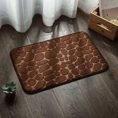 Soft Non Slip Cobblestone Embossed Bath Mat