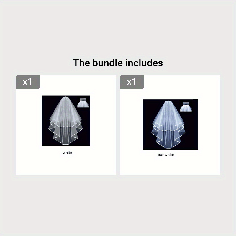 2 Layer Ribbon Trimmed Bridesmaid Veil Wedding Headpiece