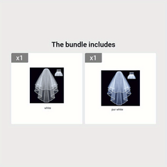 2 Layer Ribbon Trimmed Bridesmaid Veil Wedding Headpiece