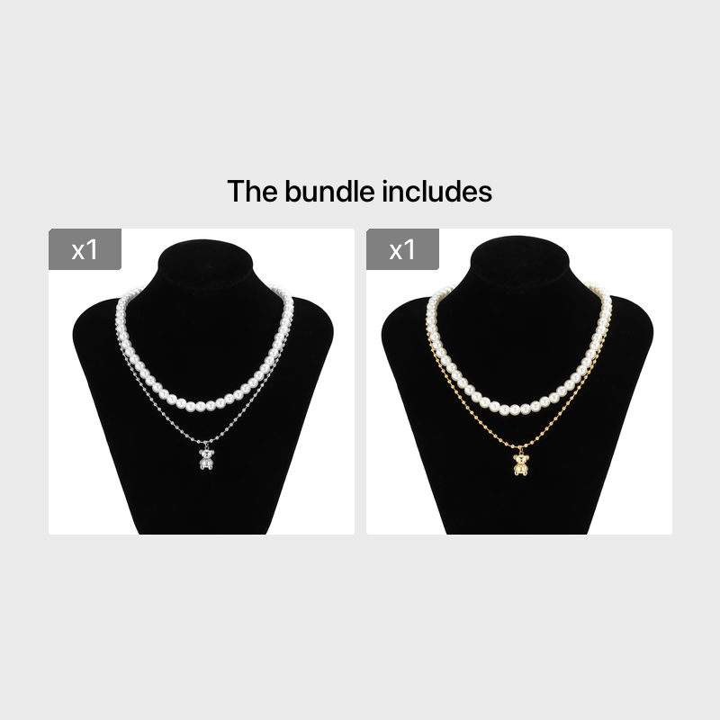 Men's Pearl Bear Pendant Necklace