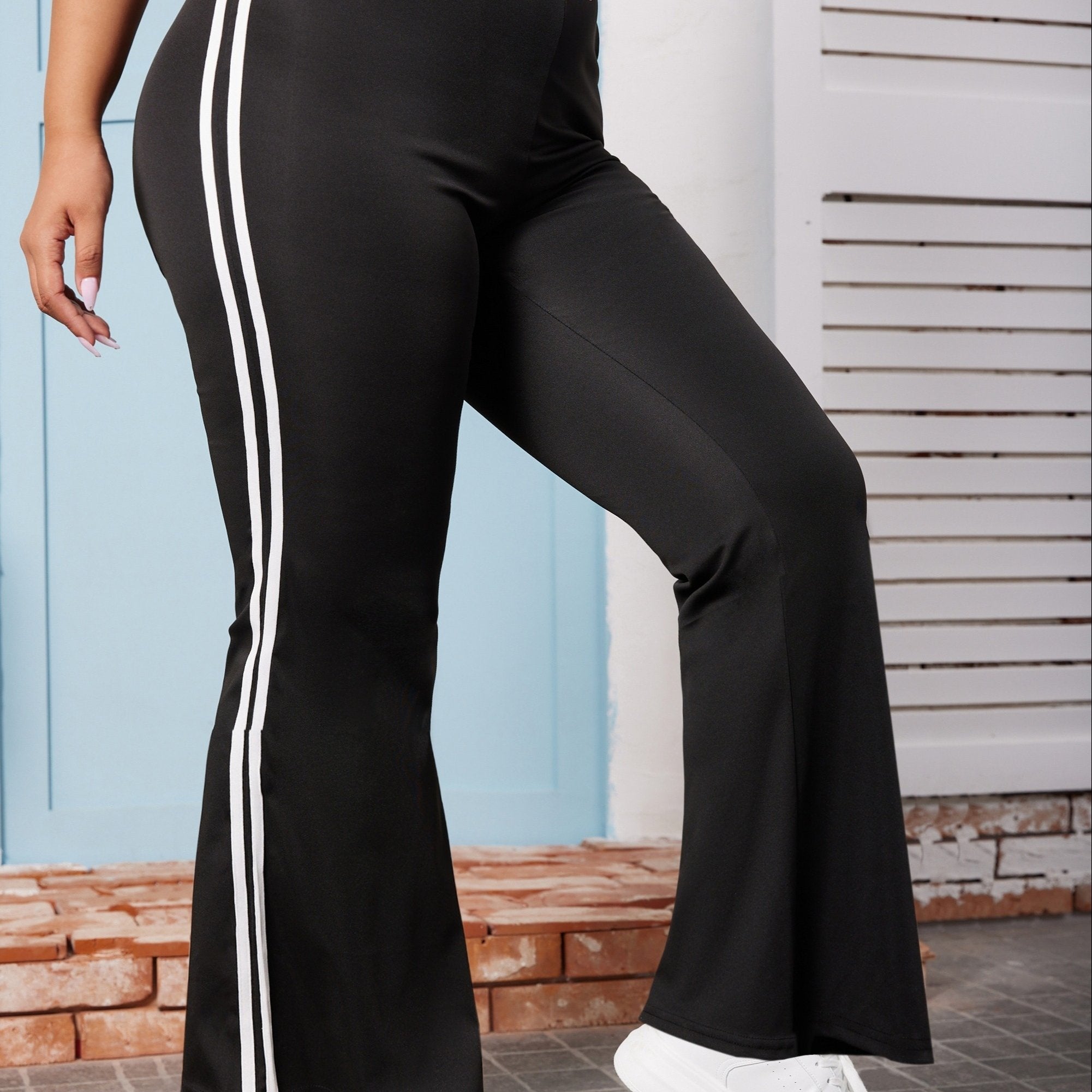  High Rise Skinny Flared Leg Pants