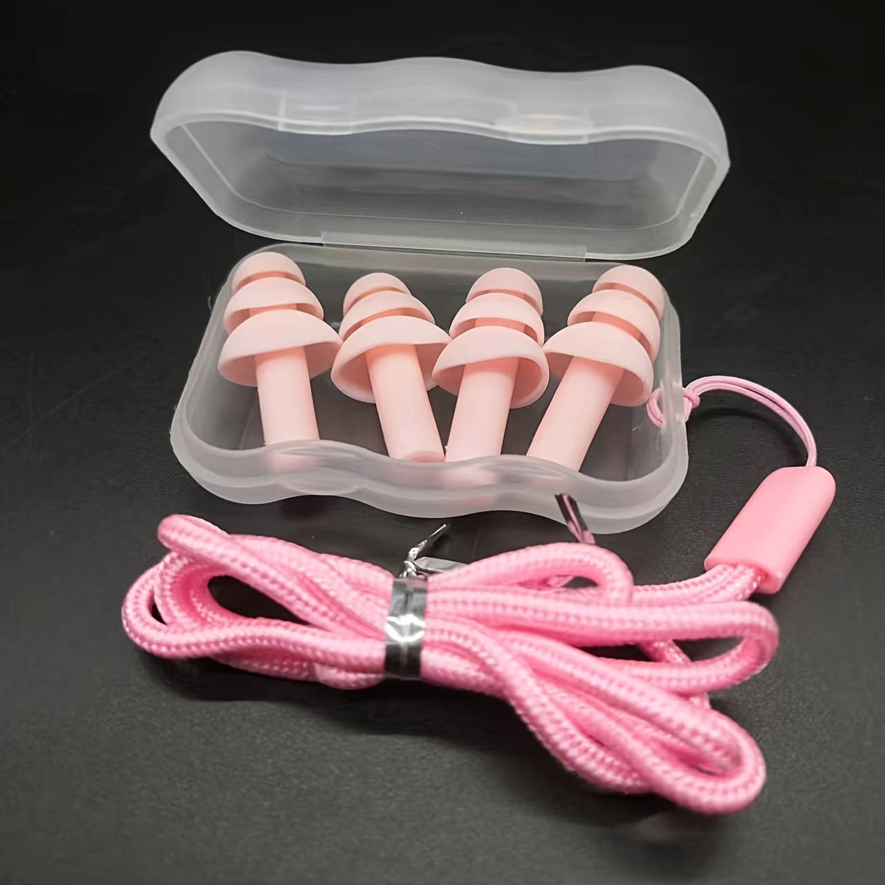 2 Pairs Silicone Earplugs With Storage Box And Lanyard