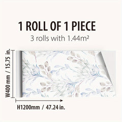 Watercolor Flower Pattern Window Film - Frosted Sticker for Privacy