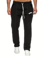 Letter Print Casual Stretch Pants for Men
