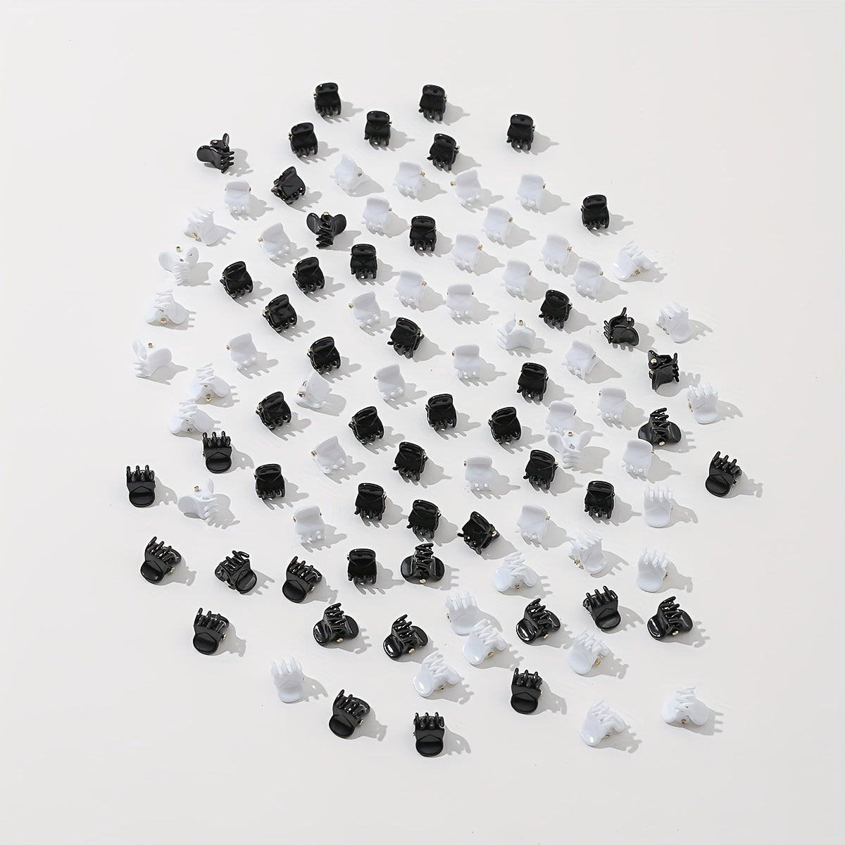 100pcs Mini Hair Claw Clip Solid Style Shark Claw For Side Hair