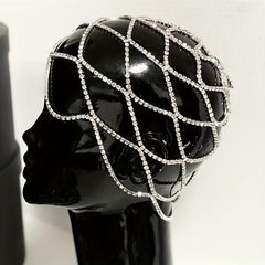 Rhinestone Head Chain with Tassel Bridal Hair Accessory
