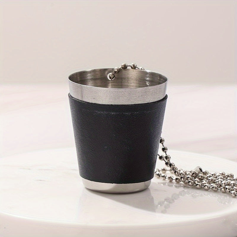 4-Pack 30ML Stainless Steel Cups with Beads Chain - Portable Small Wine Glass