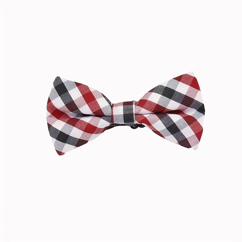 Kids Checkered Striped Bow Tie - Handsome Boys Bow Tie