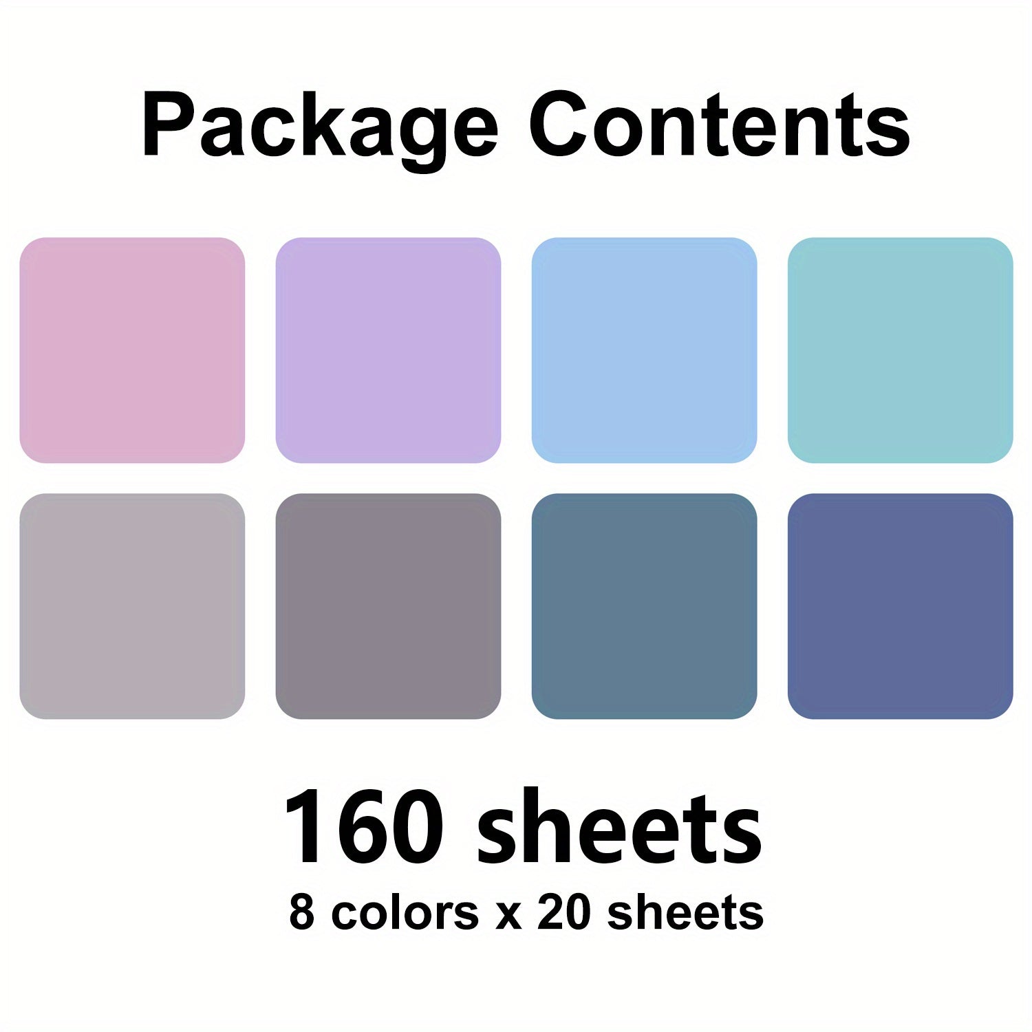 160 Sheets 8 Colors Waterproof Transparent Sticky Notes
