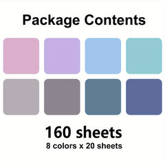 160 Sheets 8 Colors Waterproof Transparent Sticky Notes